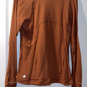 Brown Long Sleeve Athletic Top